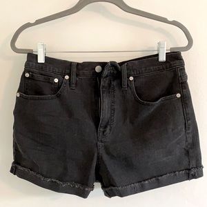 Madewell High Rise Black Denim Shorts